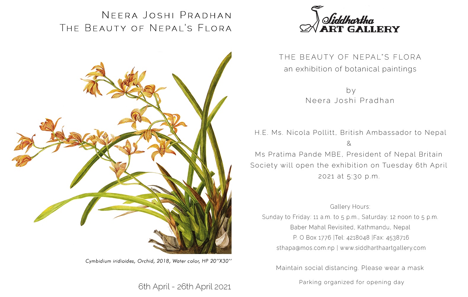 "The Beauty of Nepal's Flora", Siddhartha Art Gallery Baber Mahal Revisited, Nepal .