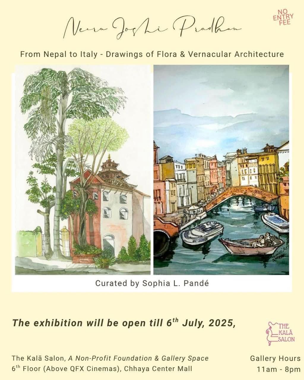From Nepal to Italy - Drawings of Flora & Vernacular Architecture